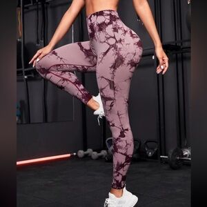 Red tie dye leggings